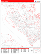 Newport News Digital Map Red Line Style